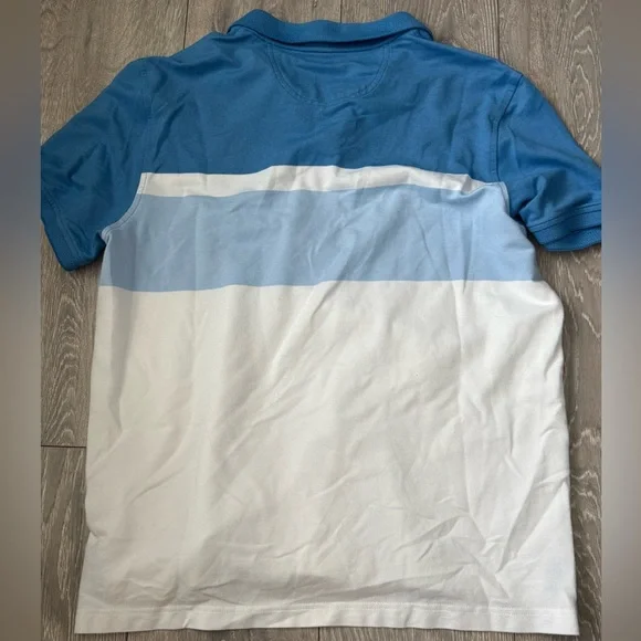 Izod Blue and White Men's Golf Polo Shirt - Picture 2 of 3